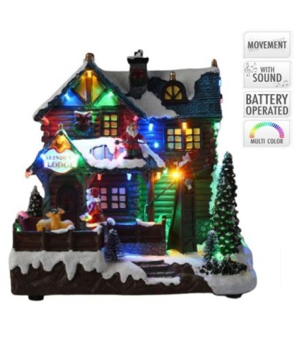 Koopman Weihnachts Szene mit dem Weihnachtsmann, 25 cm, ABG102090