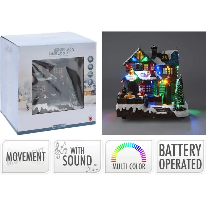 Koopman Weihnachts Szene mit dem Weihnachtsmann, 25 cm, ABG102090