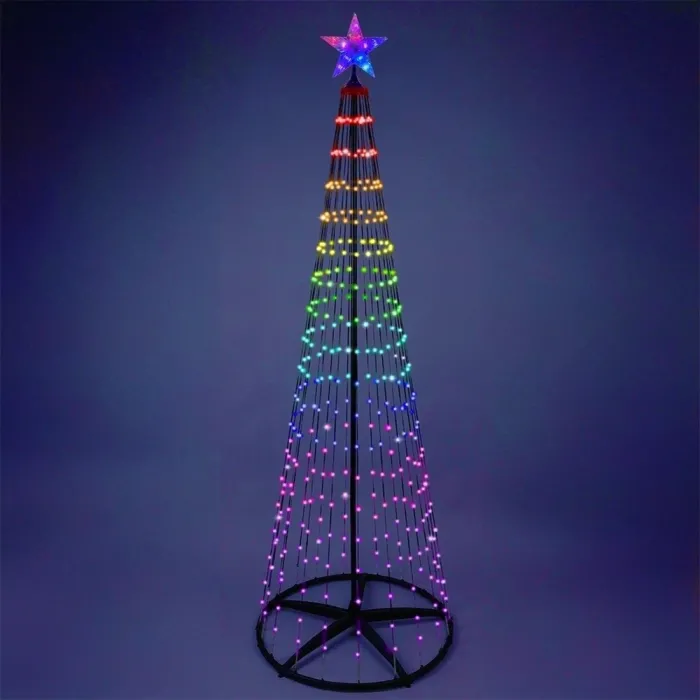 Koopman Weihnachtsbaum 210cm, 370 LED, schwarz, AX5380210