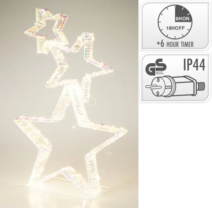 Koopman LED Sterne, 80 cm, Timer, außen, AMZ141250