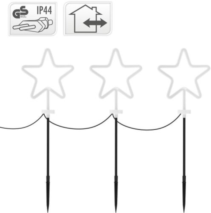 Koopman LED Sterne Gartenstecker 3er Set, AGM000370