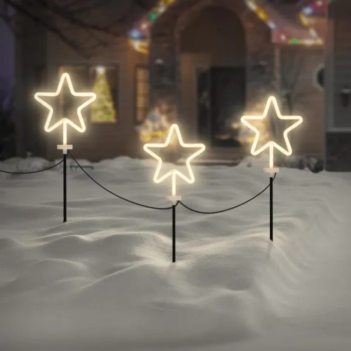 Koopman LED Sterne Gartenstecker 3er Set, AGM000370