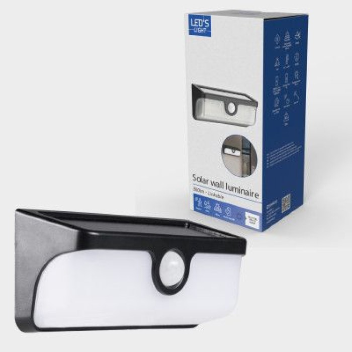 Verbindbare LED-Solar-Wandleuchte, IP65 Sensor, Bluetooth, 300423