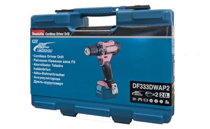 Makita Akku-Bohrschrauber 12V im pinken Gehäuse DF333DWAP2