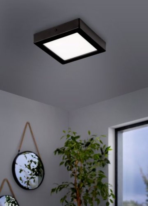 EGLO LED Deckenleuchte Idun, 17cm, schwarz, 1500lm, 4000K, 75605