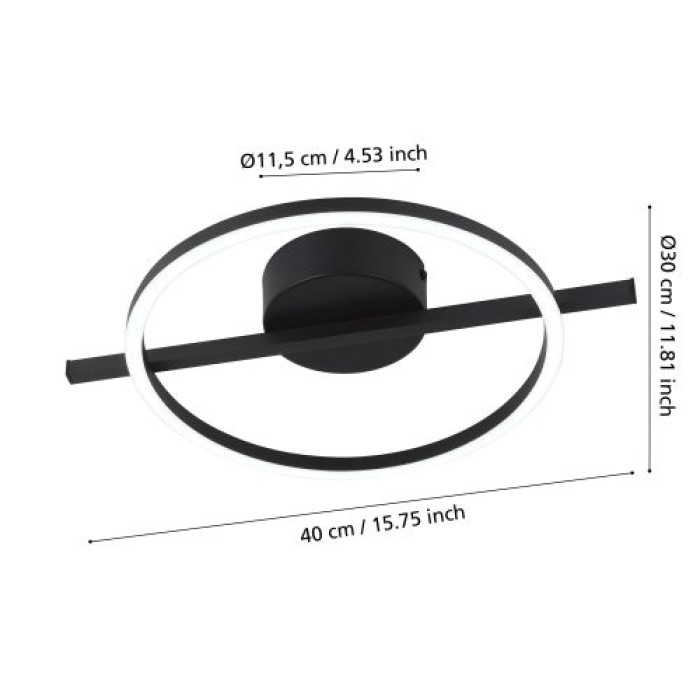 EGLO LED Deckenleuchte CCT dimmbar schwarz - Gambulaga 1, 75967