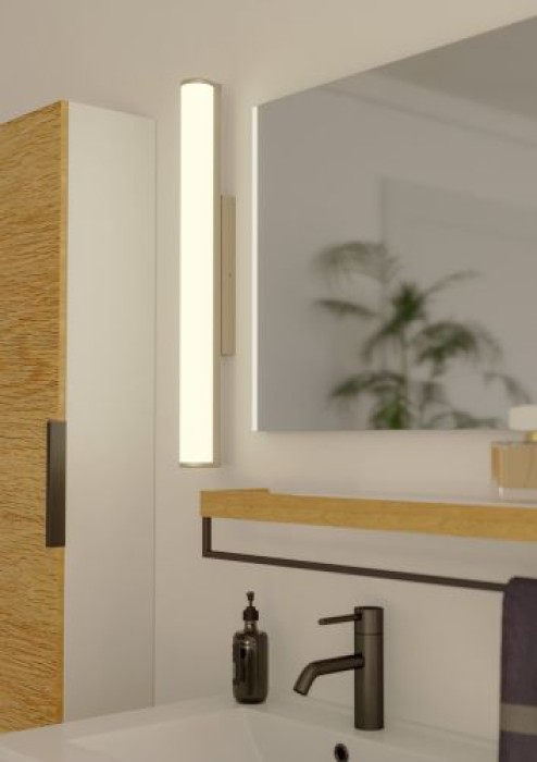 EGLO LED Wandlampe Calnova, Spiegelleuchte, P44, 60cm, 1550lm, nickel-matt, 94716