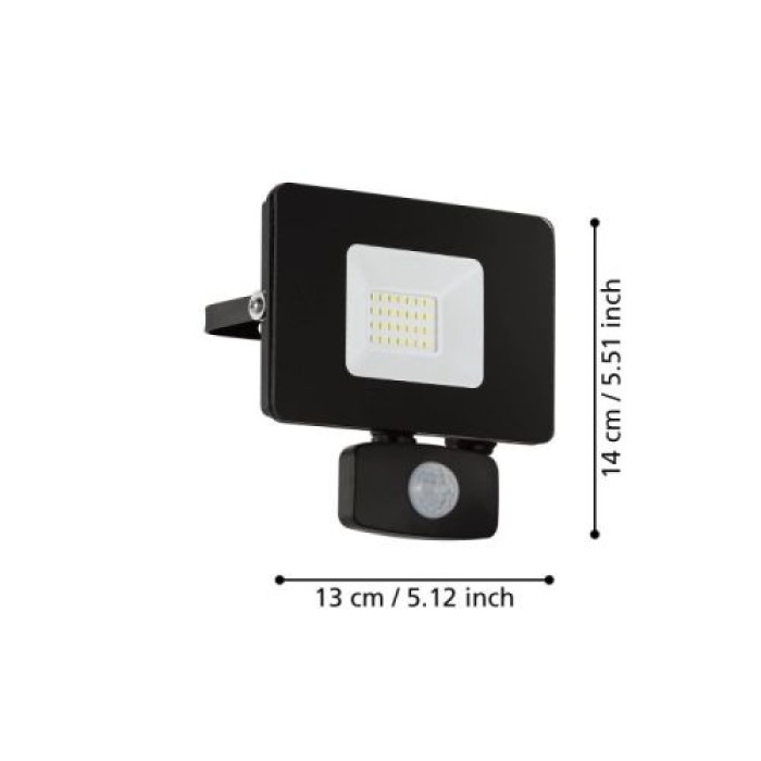 EGLO LED Außenwandleuchte IP44 Sensor schwarz Faedo 3, mit Sensor, 97461