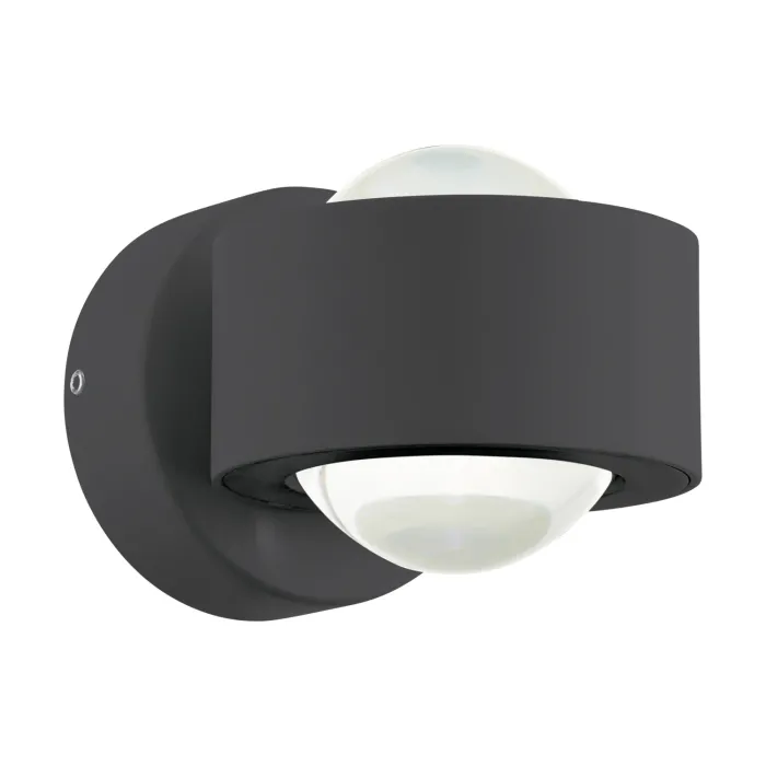 EGLO LED Außen-Wandlampe Treviolo, 2x2,2 W, Aluguss Anthrazit, 8,5 x 9 cm, 1387957