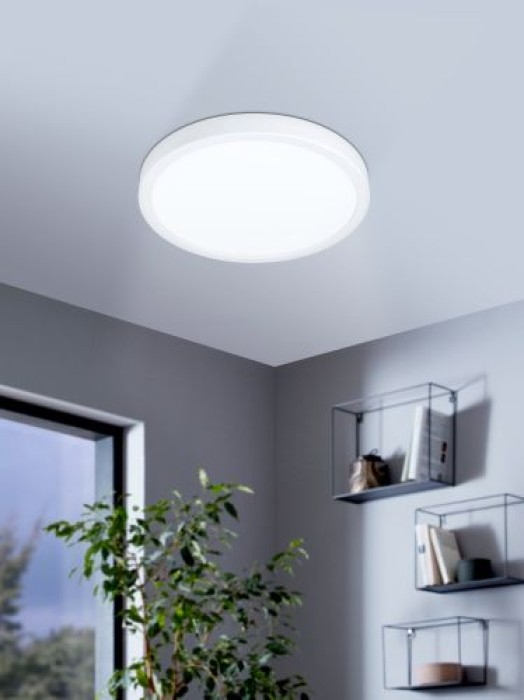 EGLO LED Deckenleuchte Fueva 5, IP44, Ø28,5cm, 2400lm, Weiß,99265