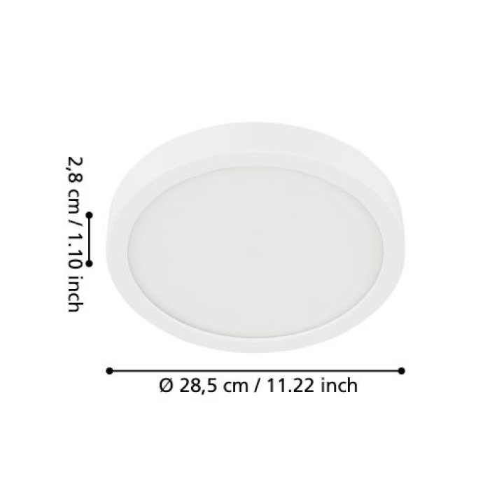 EGLO LED Deckenleuchte Fueva 5, IP44, Ø28,5cm, 2400lm, Weiß,99265