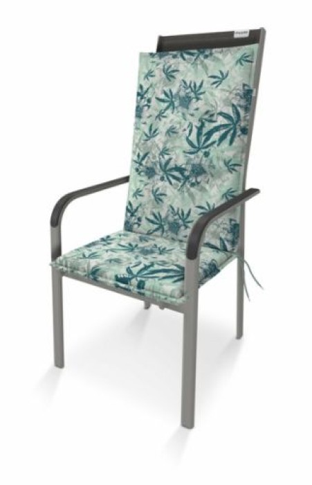 Doppler Auflage Hochlehner Living Palmen Petrol, 119x48x6cm, Baumwolle & Polyester, 5122153954
