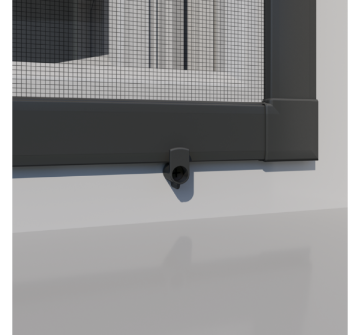 Windhager Insektenschutz Vorreiber-Set Fenster, Fliegengitter-Zubehör, Insektenschutz Ersatzteile, Spannrahmen Fenster, inkl. Schrauben, einfache Montage, 4 Stk., anthrazit 04539