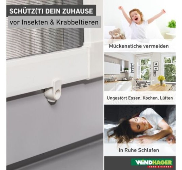 Windhager Insektenschutz Vorreiber-Set Fenster, Fliegengitter-Zubehör, Insektenschutz Ersatzteile, Spannrahmen Fenster, inkl. Schrauben, einfache Montage, 4 Stk., anthrazit 04539