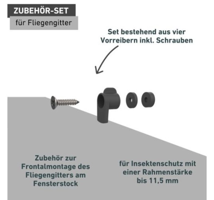 Windhager Insektenschutz Vorreiber-Set Fenster, Fliegengitter-Zubehör, Insektenschutz Ersatzteile, Spannrahmen Fenster, inkl. Schrauben, einfache Montage, 4 Stk., anthrazit 04539