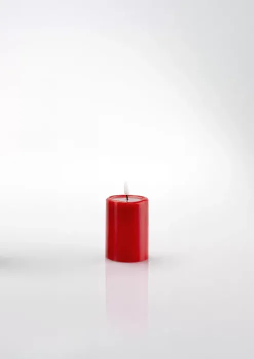 Schlaraffenland 3D LED Kerze NOVITA rot D7,5 H10 cm, Echtwachs, 11840