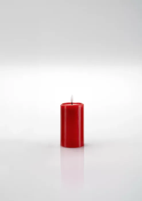 Schlaraffenland 3D LED Kerze NOVITA rot, D7,5 x H12,5 cm, Echtwachs, 11841