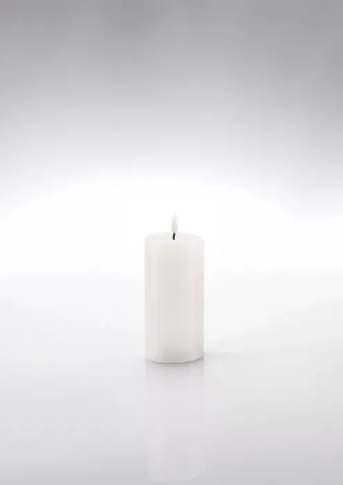 Schlaraffenland 3D LED Kerze NOVITA weiß, D7,5 H15 cm, Echtwachs, 11830