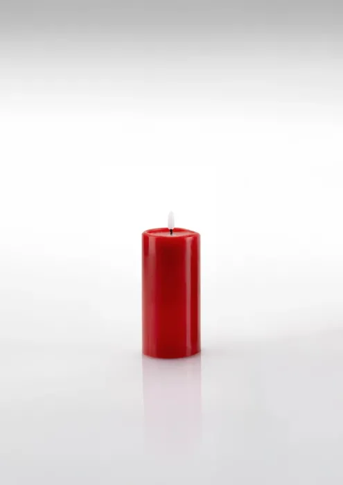 Schlaraffenland 3D LED Kerze NOVITA rot, D7,5 H15 cm, 11842