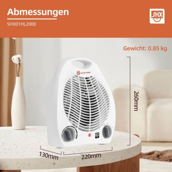 SHX Heizlüfter mit Kippschutz 2000W, SHX01HL2000