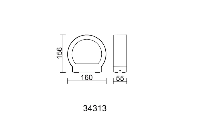 Globo Außenleuchte SLICE I, schwarz, IP54 7W 3000K 200LM, 34313