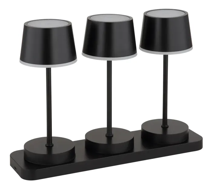 Globo 3er Set Tischleuchte, Akku, schwarz, inkl. Fernbedienung, 58493-3
