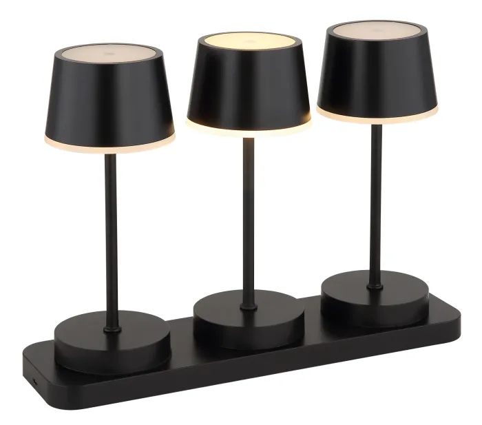 Globo 3er Set Tischleuchte, Akku, schwarz, inkl. Fernbedienung, 58493-3
