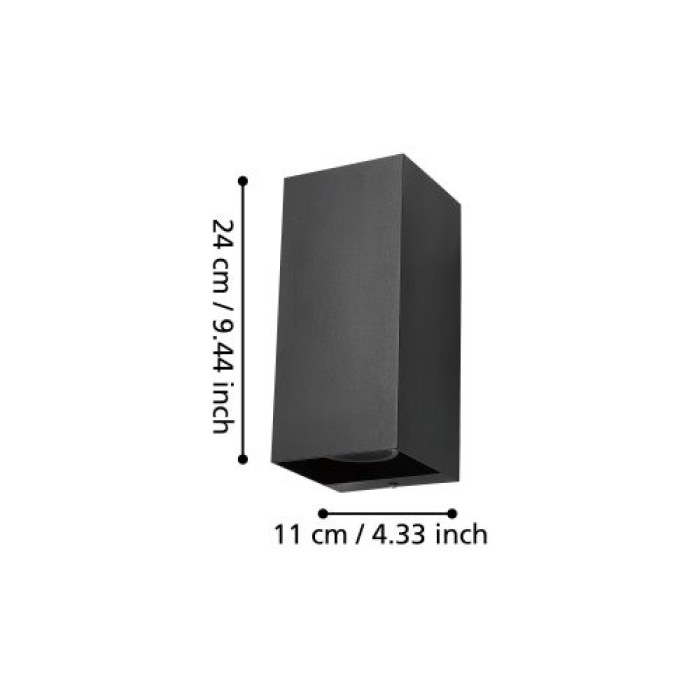EGLO LED Außenleuchte Eremitana, GU10, 11cm, Metall, schwarz, 900189