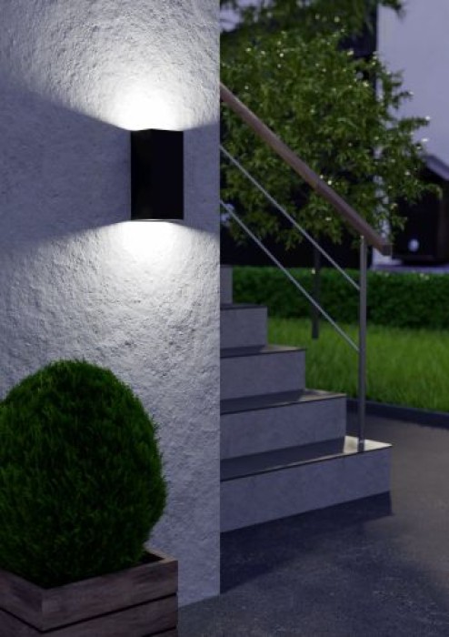 EGLO LED Außenleuchte Eremitana, GU10, 11cm, Metall, schwarz, 900189