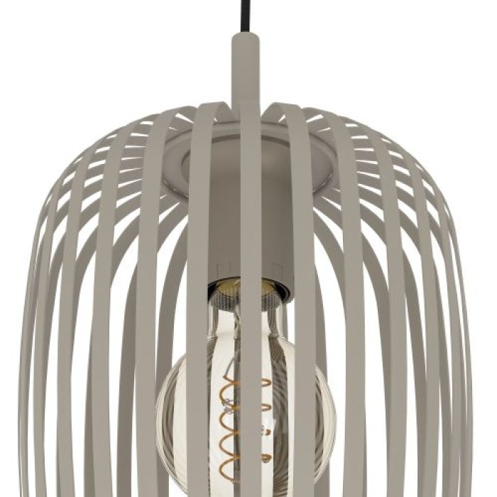 EGLO Pendellampe Romazzina, 3-flammige Pendelleuchte, E27, Ø46cm, beige, Metall, 900687