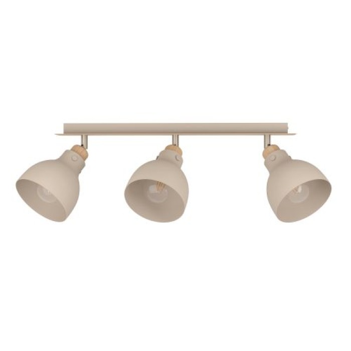 EGLO Deckenstrahler Arrecife, E27, 74,5x14,5cm, 3-flammig, Metall, beige, 900713