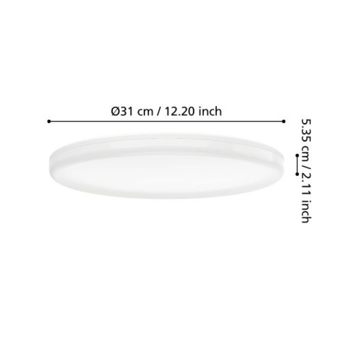 EGLOLED-Deckenleuchte Castagneto,  IP54 CCT Ø31cm 2500lm, 901532