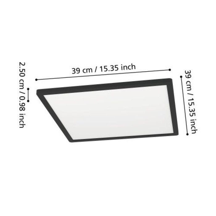 EGLO MINERARIO Deckenleuchte, schwarz, 901575