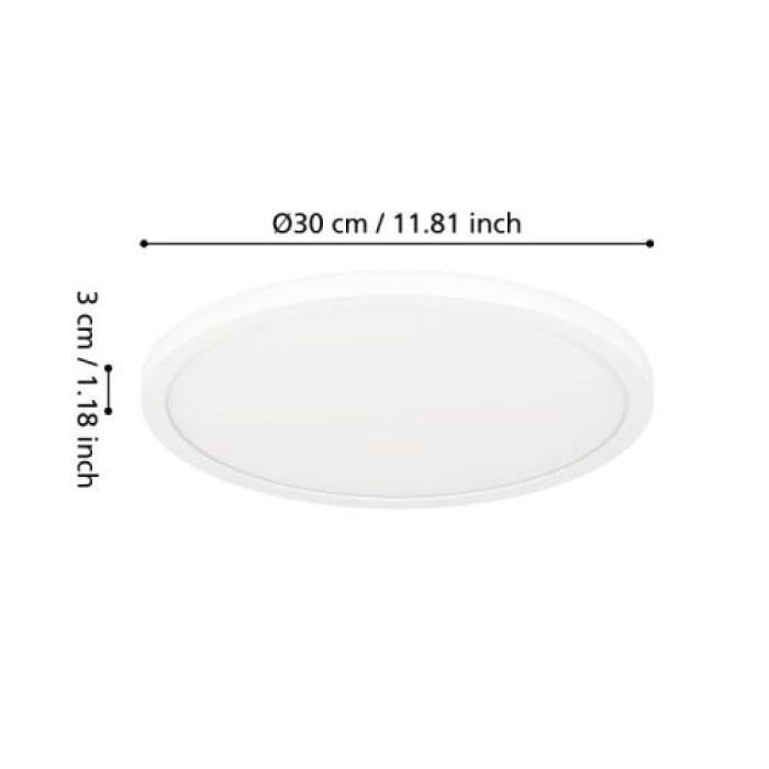 EGLO Deckenleuchte Minerario, IP54, warmweiß, Ø 30 cm, 901576