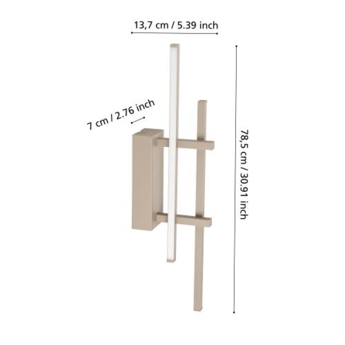 EGLO LED Wandlampe Trepiliano, 6x45,5cm, sand, 3000K, 902142