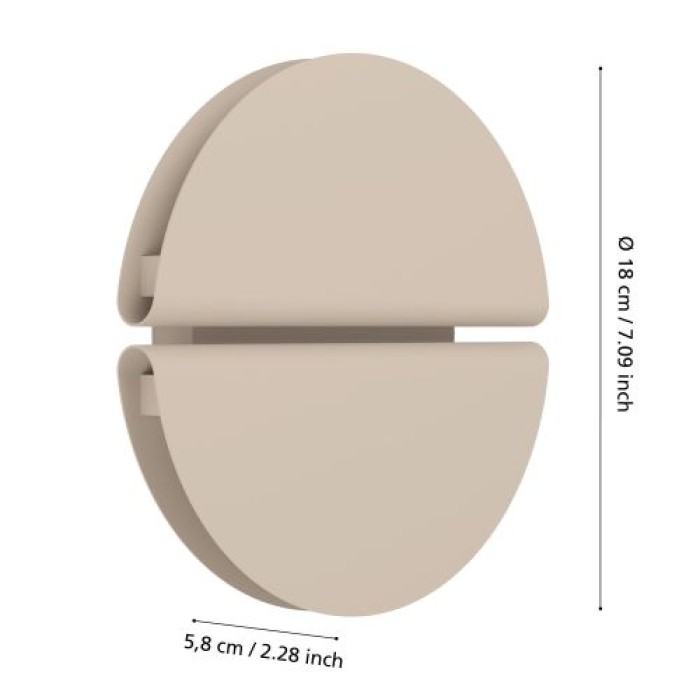 EGLO LED Wandlampe Pianosa, IP44, CCT, 620lm, sand, 902121