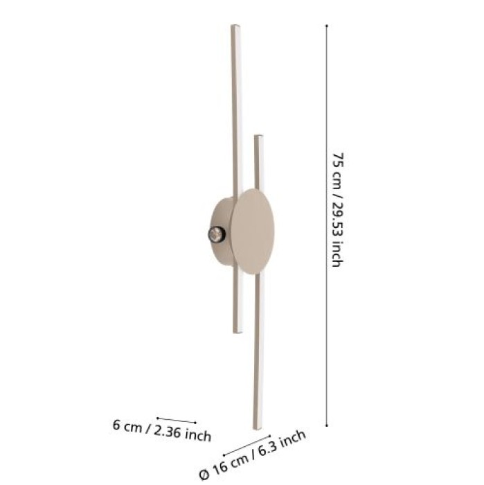 EGLO LED Wandlampe Venticello, Sand, 2535lm, 3000K, 902126