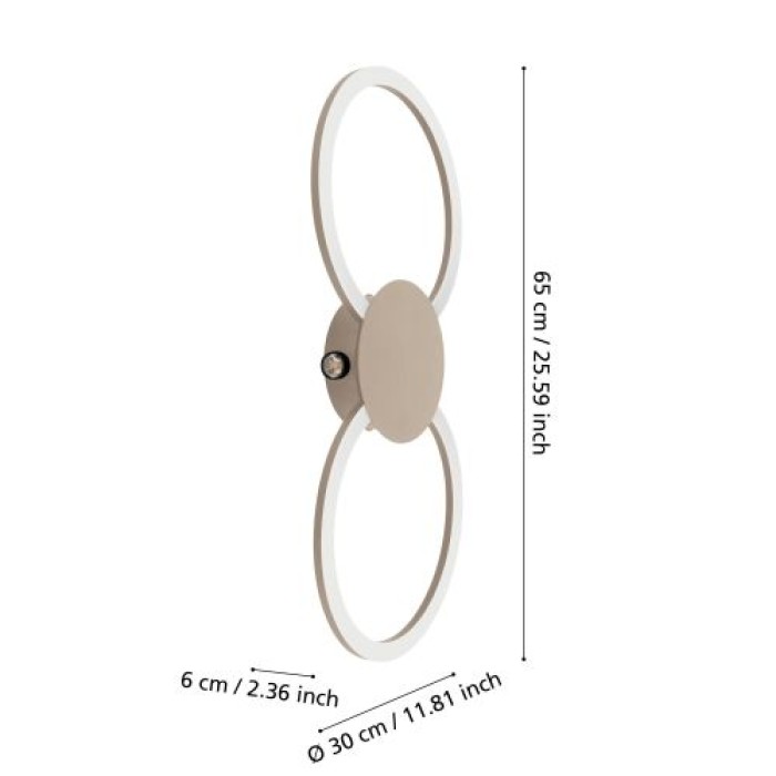 EGLO LED Wandlampe Venticello, Sand, 2535lm, 3000K, 902127