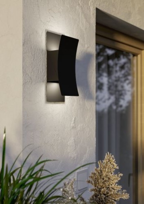 EGLO LED Wandleuchte außen Montarello, 12cm, schwarz, 902021