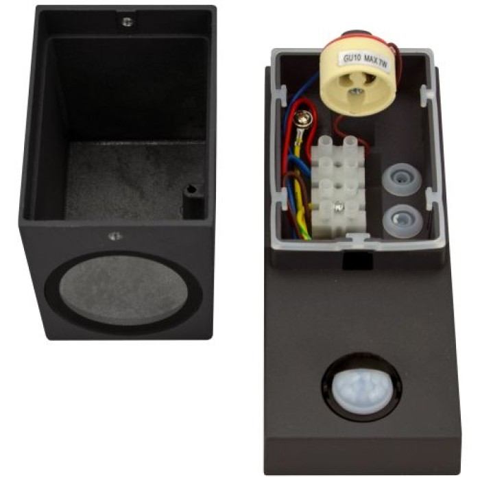 E2 Elektro Außenwandleuchte ASTER Sensor, GU10, IP65, anthrazit, 2528000161696