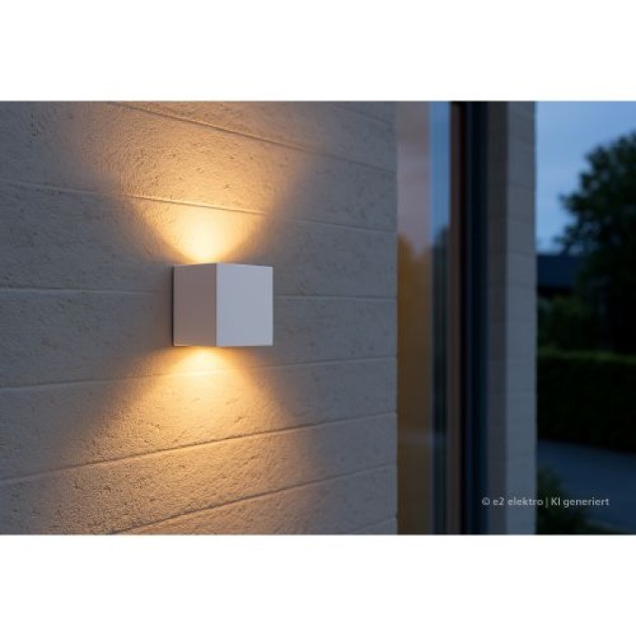 E2 Elektro Außenwandleuchte QUBE up&down, 7W, CCT, IP65, weiß, 2528000260196
