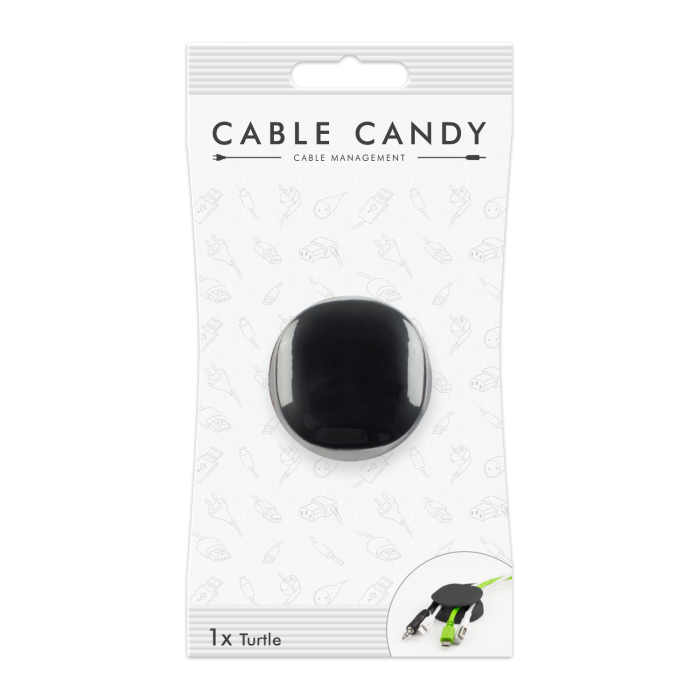 MLINE Cable Candy, Kabelhalter und Kabelführung, Turtle schwarz, CC008