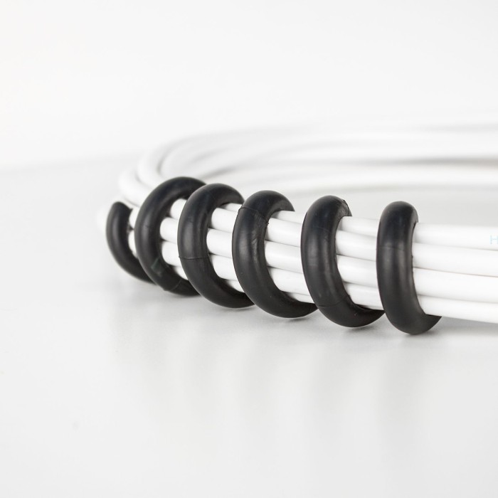 MLINE Cable Candy, Kabelhalter und Ordner, 2 Stk. Schwarz, CC009