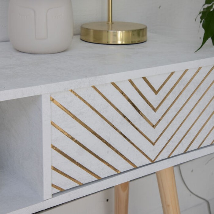 d-c-fix Klebefolie Concrete White, 45 cm x 2 m, selbstklebende Deko-Folie für Möbel, F3460683