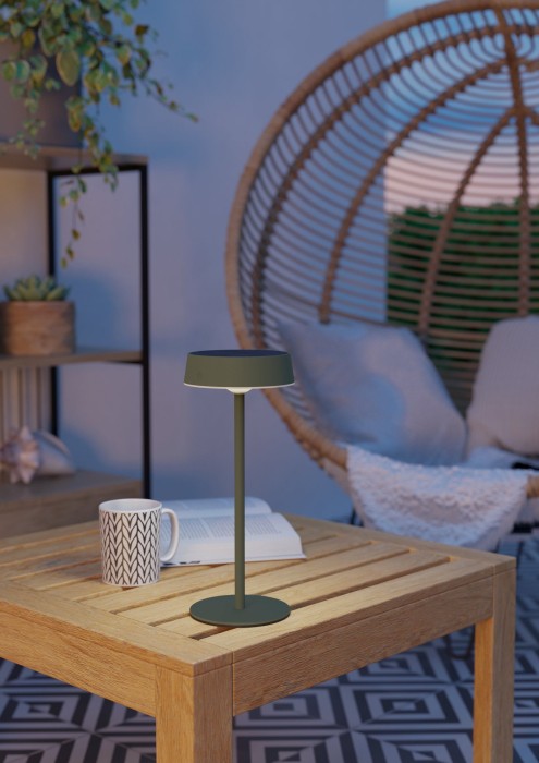 Eglo SIMERI Tischlampe, Solar, Touch, grün, 75878