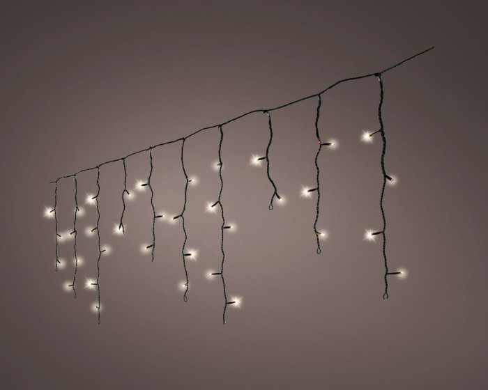 Lumineo LED TWINKLE ICICLE Lichterkette, 5m, 119LEDs, schwarz/warmweiß, 494813