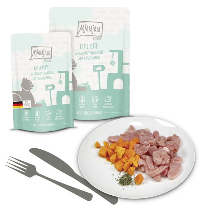MjAMjAM Quetschie gute Pute an gedämpftem Kürbis, 300g, 11406