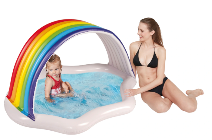 Happy People Pool mit Sonnendach, Wolkenform, aufgeblasen 149 x 124cm, 77420