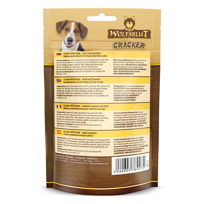 Wolfsblut Cracker, Wild Duck, Ente mit Kartoffeln, 70 g, WB785575