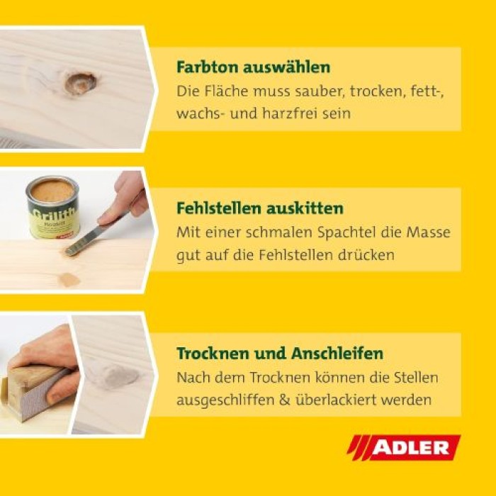 ADLER Grilith Holzkitt, Fichte Birke Esche, 200 ml, 5097114